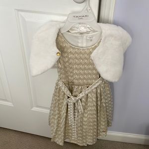Girls gold holiday dress/ size 5